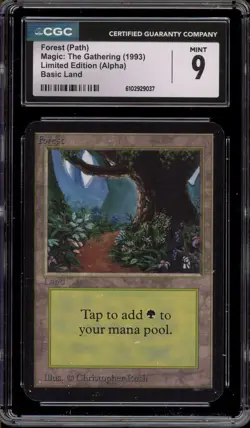 Magic The Gathering MTG Forest (Path) Alpha CGC 9 Mint - Image 1