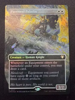 1x - Puresteel Paladin - FOIL BORDERLESS #627 - Commander Masters - NM MTG - Image 1