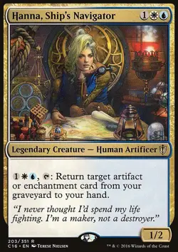 MTG Magic the Gathering Hanna, Ship's Navigator (203/374) Commander 2016 LP - Image 1