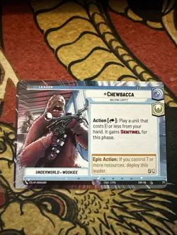 Star Wars Unlimited Hyperspace Leader Chewbacca Misprint Error Miscut Card - Image 1