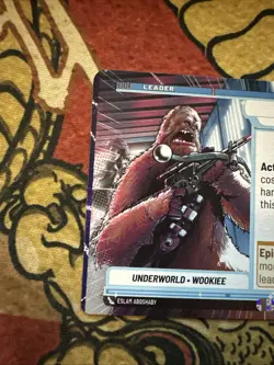 Star Wars Unlimited Hyperspace Leader Chewbacca Misprint Error Miscut Card - Image 2
