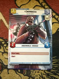 Star Wars Unlimited Hyperspace Leader Chewbacca Misprint Error Miscut Card - Image 3