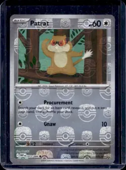 2025 Pokemon White Flare Patrat Reverse Holo Master Ball Common #072/086 - Image 1