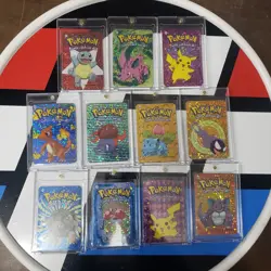 LOT Holo Prism Foil Pokemon Vending Machine Stickers PIKACHU SQUIRTLE GHASTLY 3 - Image 1