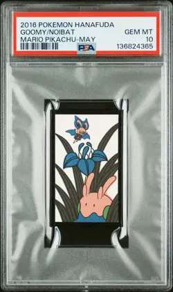 2016 POKEMON HANAFUDA MARIO PIKACHU MAY GOOMY/NOIBAT PSA 10 - Image 1