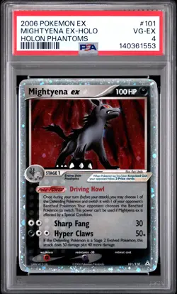 2006 POKEMON EX HOLON PHANTOMS #101 MIGHTYENA EX-HOLO PSA 4 - Image 1