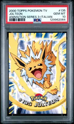2000 TOPPS POKEMON TV ANIMATION SERIES 3 ITALIAN #135 JOLTEON PSA 10 - Image 1