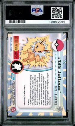 2000 TOPPS POKEMON TV ANIMATION SERIES 3 ITALIAN #135 JOLTEON PSA 10 - Image 2