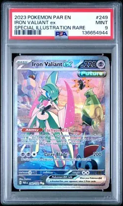 2023 Pokemon 246/182 Iron Valiant EX Special Illustration Rare PSA 9 - Image 1