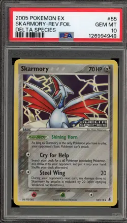 Pokemon Skarmory EX Delta Species Reverse Holo #55 PSA 10 Gem Mint - Image 1