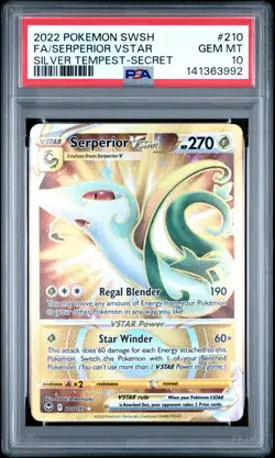 2022 POKEMON SWORD & SHIELD SILVER TEMPEST #210 FULL ART/SERPERIOR VSTAR PSA 10 - Image 1