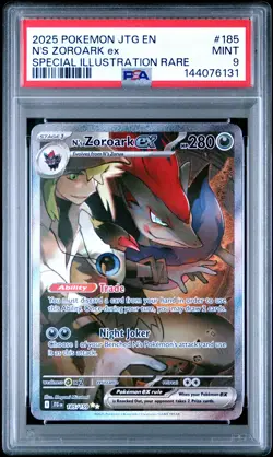 2025 POKEMON JOURNEY TOGETHER SPECIAL ILLUSTRATION RARE N'S ZOROARK EX PSA 9 - Image 1