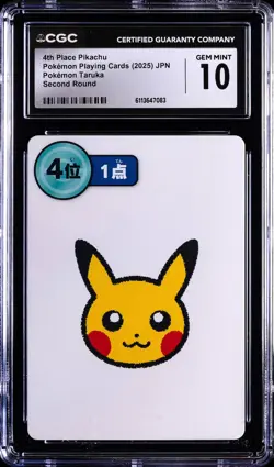 2025 POKEMON PLAYING CARDS JAPANESE 4TH PLACE PIKACHU CGC 10 GEM MINT - Image 1