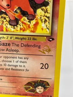 Brock's Vulpix 37/132 - W Stamp - WOTC Promo - Pokemon - NM - Image 2