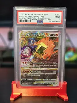 2022 POKEMON SWSH BLACK STAR PROMO #262 FULL ART/CHARIZARD VSTAR PSA 9 - Image 1