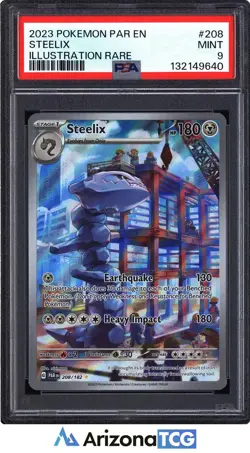 Pokemon 2023 Steelix 208/182 Full Art Illustration Rare Paradox Rift PSA 9 - Image 1