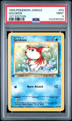1999 POKEMON JUNGLE 1ST EDITION #53 GOLDEEN PSA 9 - Image 1