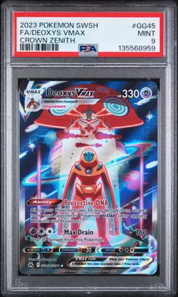 2023 POKEMON SWORD & SHIELD CROWN ZENITH #GG45 FULL ART/DEOXYS VMAX PSA 9 - Image 1