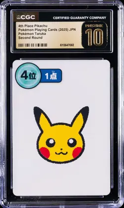 2025 POKEMON PLAYING CARDS JAPANESE 4TH PLACE PIKACHU CGC 10 PRISTINE - Image 1