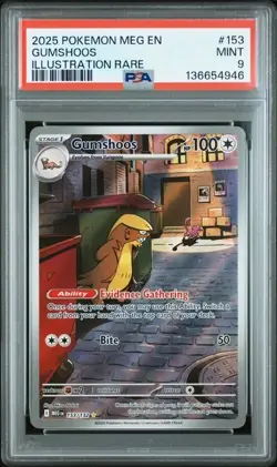 2025 Pokemon 153/132 Gumshoos Illustration Rare PSA 9 - Image 1