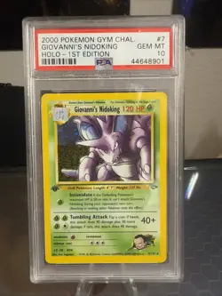 PSA 10 GEM MINT Giovanni's Nidoking Gym Challenge 1st Edition Holo 2000 Pokemon - Image 1