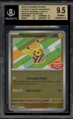 Pokemon Pikachu Berkemeja Batik Shirt INDONESIAN Journey Promo 191/SV-P BGS 9.5 - Image 1