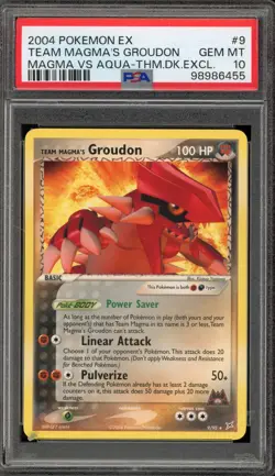 Pokemon Team Magma's Groudon Magma Vs Aqua Theme Deck Exclusive Rare #9 PSA 10 - Image 1