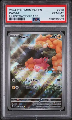 2024 POKEMON PAF EN-PALDEAN FATES ILLUSTRATION RARE #226 PAWMI PSA 10 - Image 1