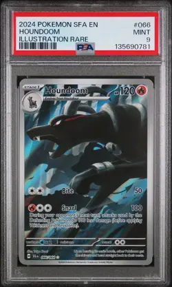 2024 POKEMON SFA EN-SHROUDED FABLE ILLUSTRATION RARE #066 HOUNDOOM PSA 9 - Image 1