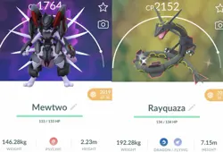 Pokemon Go Acc Guaranteed Lucky SHINY Rayquaza, Armor Mewtwo+ more! - Image 1