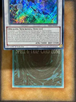 Yugioh Crystal Wing Synchro Dragon SHVI-EN049 MISPRINT ERROR NO NAME SPANISH NM - Image 4