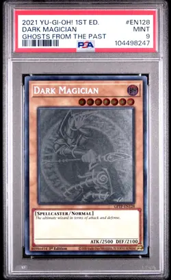 Dark Magician Yugioh 2021 GFTP-EN128 Ghost Rare 1st Edition PSA 9 - Image 1