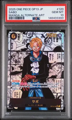 2025 ONE PIECE JAPANESE CARRYING ON HIS WILL MANGA ALTERNATE ART SABO PSA 10 - Image 1