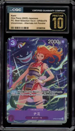 One Piece CCG Nami Best Sel. Vol.4 JPN Alt Art Parallel OP09-070 CGC 10 Pristine - Image 1