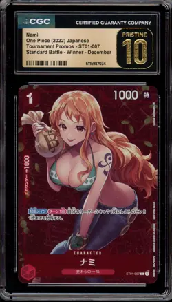 One Piece CCG Nami Standard Battle December Winner JPN ST01-007 CGC 10 Pristine - Image 1