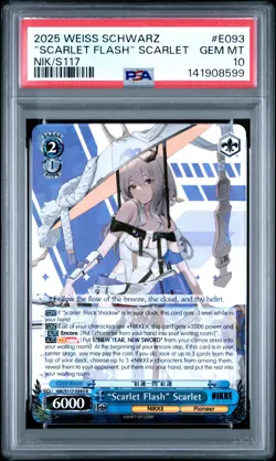 2025 WEISS SCHWARZ GODDESS OF VICTORY: NIKKE "SCARLET FLASH" SCARLET PSA 10 - Image 1
