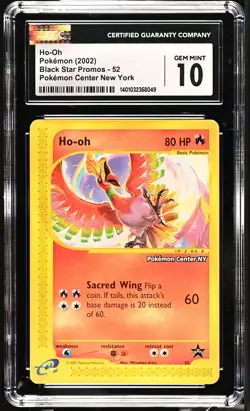 CGC 10 GEM MINT Ho-oh 52 POKEMON CENTER NEW YORK PROMO Pokemon Card 049 - Image 1