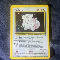 Pokemon TCG Clefairy Base Set 2 Holo Unlimited Rare Card 6/130 LP-SWIRL 💫 - Image 1