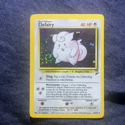 Pokemon TCG Clefairy Base Set 2 Holo Unlimited Rare Card 6/130 LP-SWIRL 💫 - Image 2