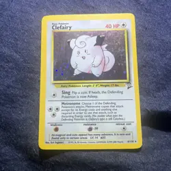 Pokemon TCG Clefairy Base Set 2 Holo Unlimited Rare Card 6/130 LP-SWIRL 💫 - Image 3
