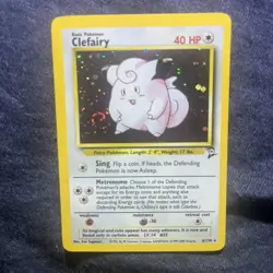 Pokemon TCG Clefairy Base Set 2 Holo Unlimited Rare Card 6/130 LP-SWIRL 💫 - Image 4