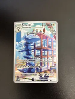 Pokemon TCG Steelix Paradox Rift Holo Card 208/182 Illustration Rare, Near Mint - Image 1