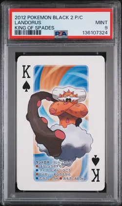 2012 POKEMON BLACK 2 PLAYING CARDS KING OF SPADES LANDORUS PSA 9 - Image 1