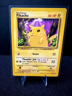 Pikachu 58/102 Base Set WOTC Pokemon TCG Card LP - Image 1