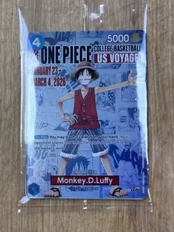 One Piece Monkey D. Luffy US Voyage College Basketball Promo Card (Sealed) - Image 4