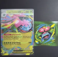 Pokemon TCG Mega Venusaur ex JUMBO MEP013 013 Lenticular Promo Card & Sticker - Image 1