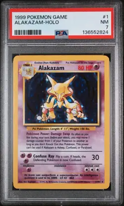 Alakazam #1 Holo - 1999 Pokemon Card Base Set - PSA 7 NEAR MINT - Image 1