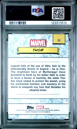 2024 TOPPS CHROME MARVEL SAPPHIRE ED #32 THOR PSA 9 - Image 2