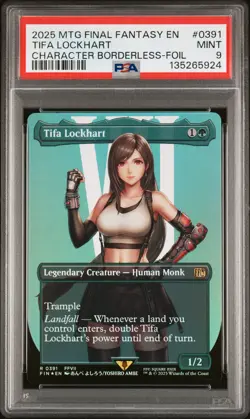2025 MTG FINAL FANTASY CHARACTER BORDERLESS-FOIL #0391 TIFA LOCKHART PSA 9 - Image 1