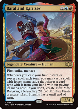 Baral and Kari Zev #282 | Near Mint | Tarkir Dragonstorm Commander TDC Magic MTG - Image 1